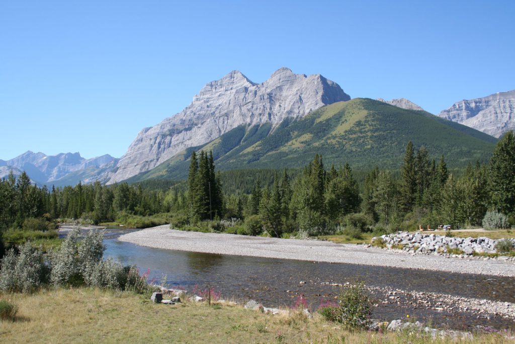 Kananaskis River with Mount Kidd in background.